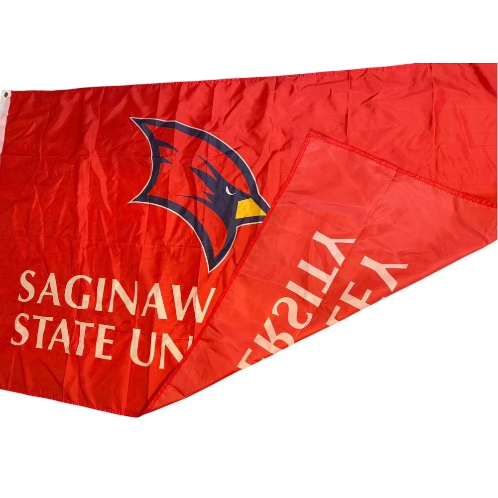 Vtg Saginaw Valley State University Cardinals Flag SVSU Red White 36